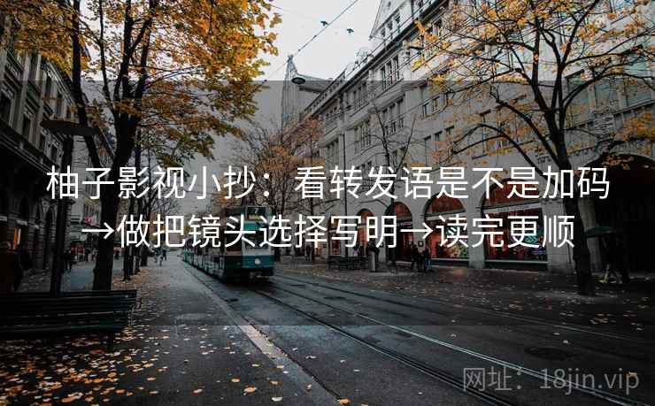 柚子影视小抄：看转发语是不是加码→做把镜头选择写明→读完更顺