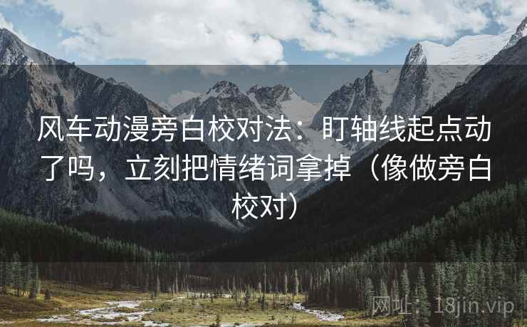 风车动漫旁白校对法：盯轴线起点动了吗，立刻把情绪词拿掉（像做旁白校对）
